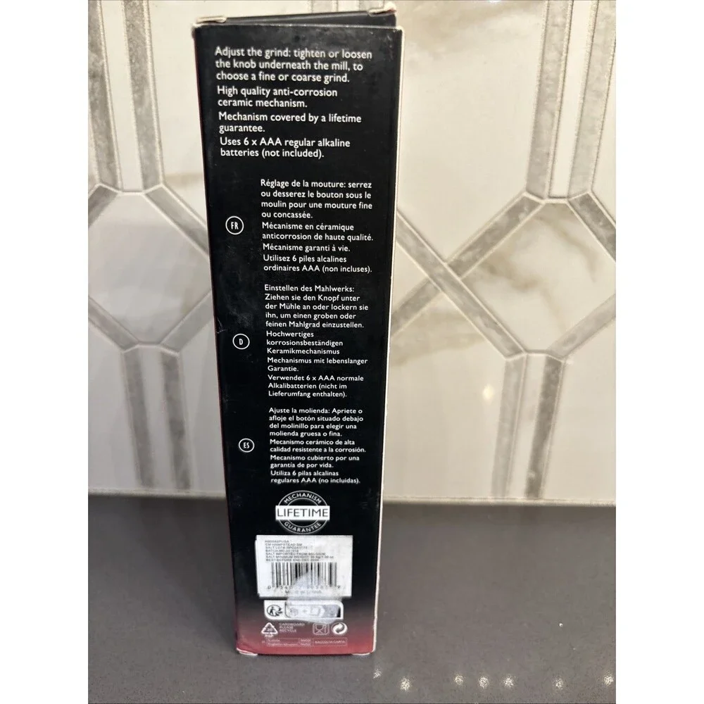 NIB Cole & Mason Hampstead Electronic Salt Mill kitchen chef seasoning grinder